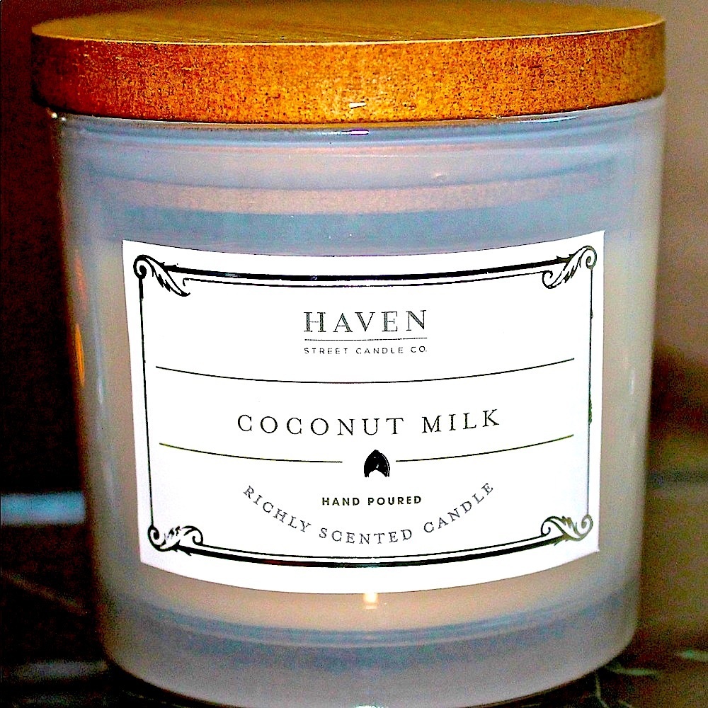 HAVEN STREET CANDLE COCONUT MILK RICHLY SCENTED 1 WICK 5.04oz